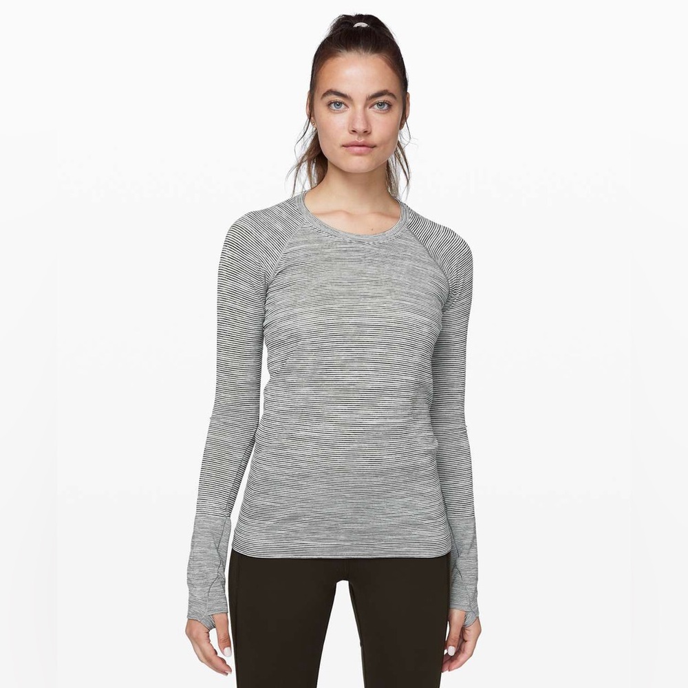 lululemon athletica Women's Long Sleeve Crew - Light Gray Heather